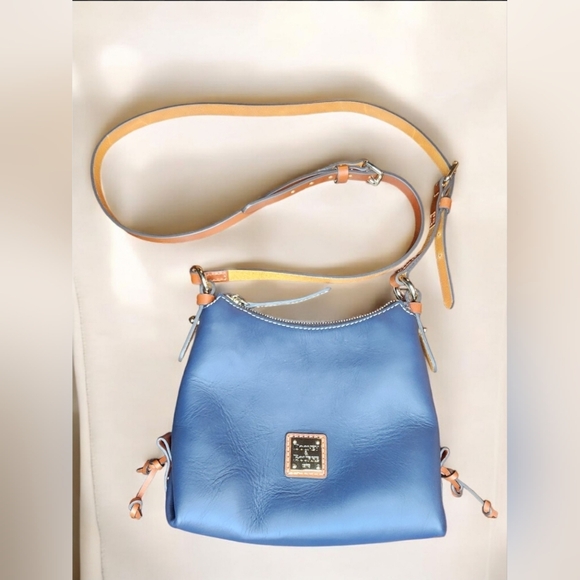 Dooney & Bourke Handbags - Dooney & Bourke Blue Leather Penrose Hobo Crossbody Bag NWOT